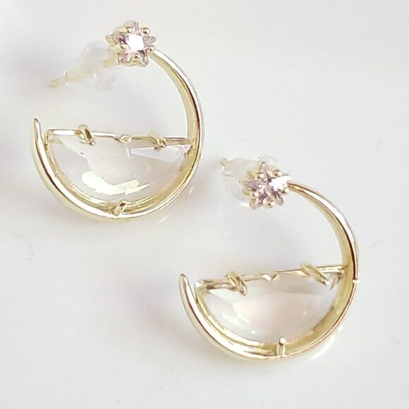 New! Anna Glass Hoop Earrings - Picture 3 of 15